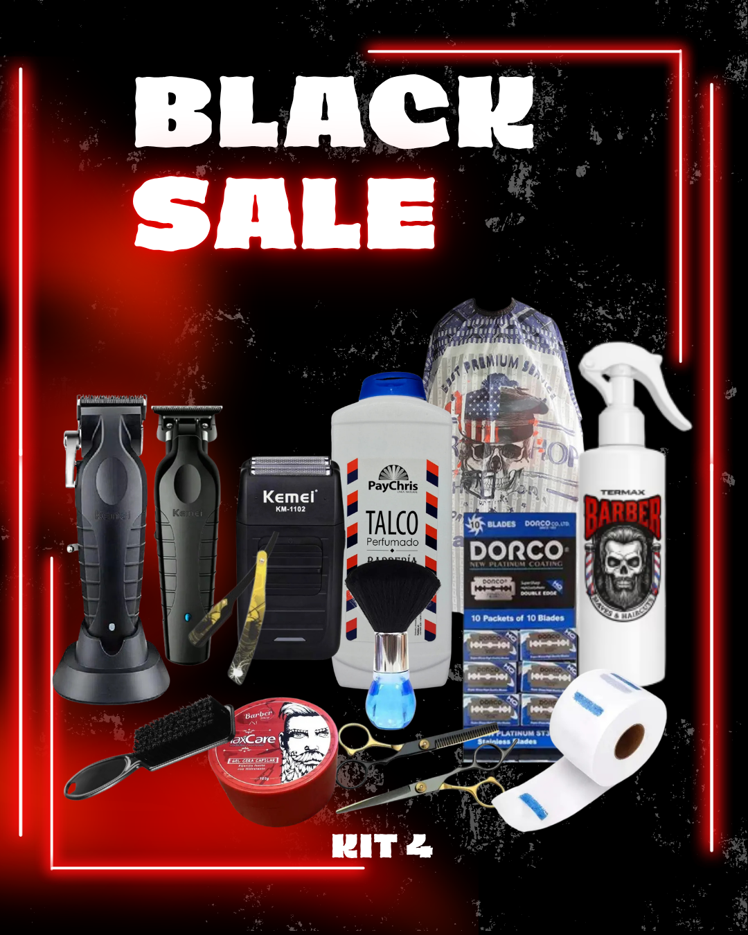 KIT BARBER PROFESIONAL #4 – BLACK SALE