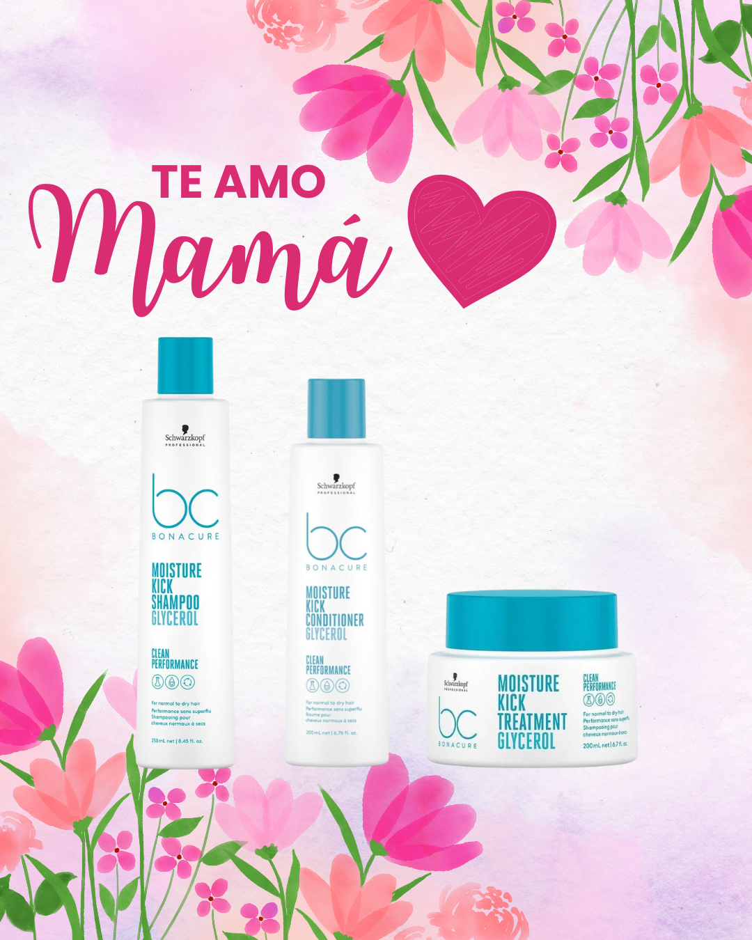 💖TE AMO MAMÁ💖 PACK HIDRATACIÓN PROFESIONAL – BC BONACURE MOISTURE KICK