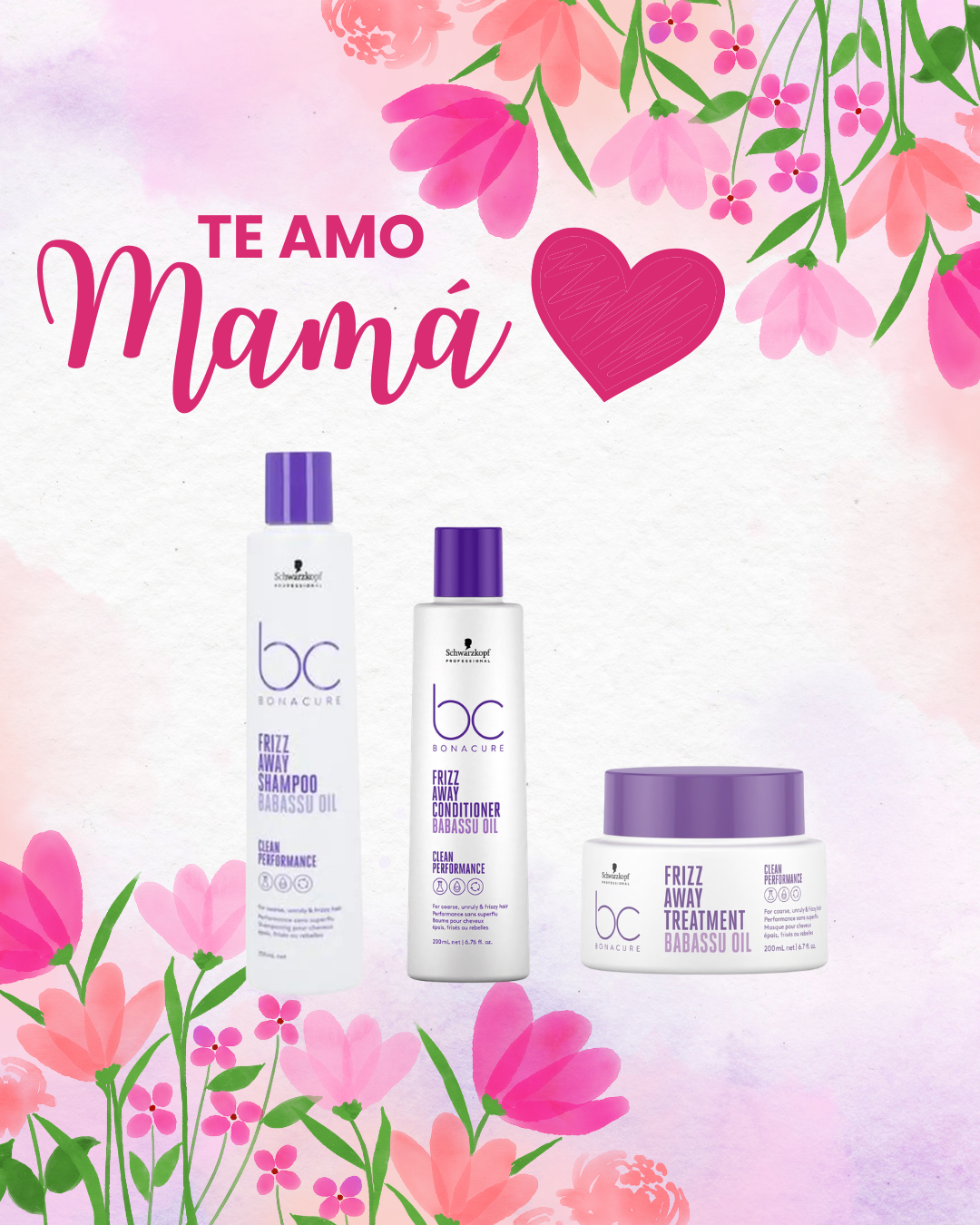 💖TE AMO MAMÁ💖 PACK CONTROL FRIZZ & SUAVIDAD – BC BONACURE FRIZZ AWAY BABASSU OIL