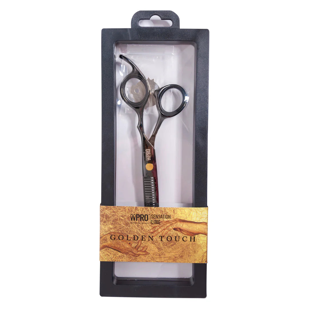 TIJERA ESCULPIDORA WPRO SENSATION LINE GOLD TOUCH 7030S BLACK