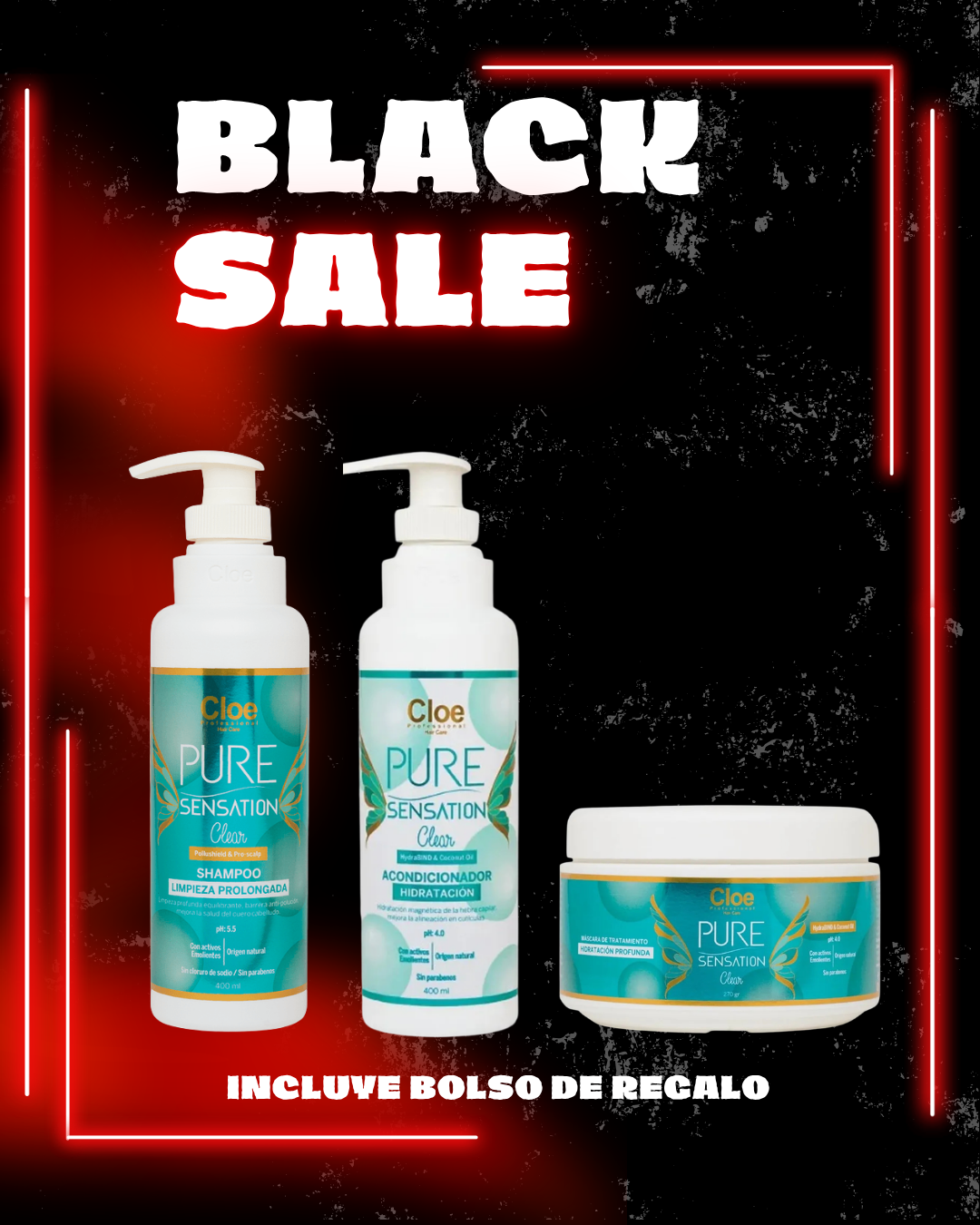 KIT CLOE PURE SENSATION CLEAR – BLACK SALE