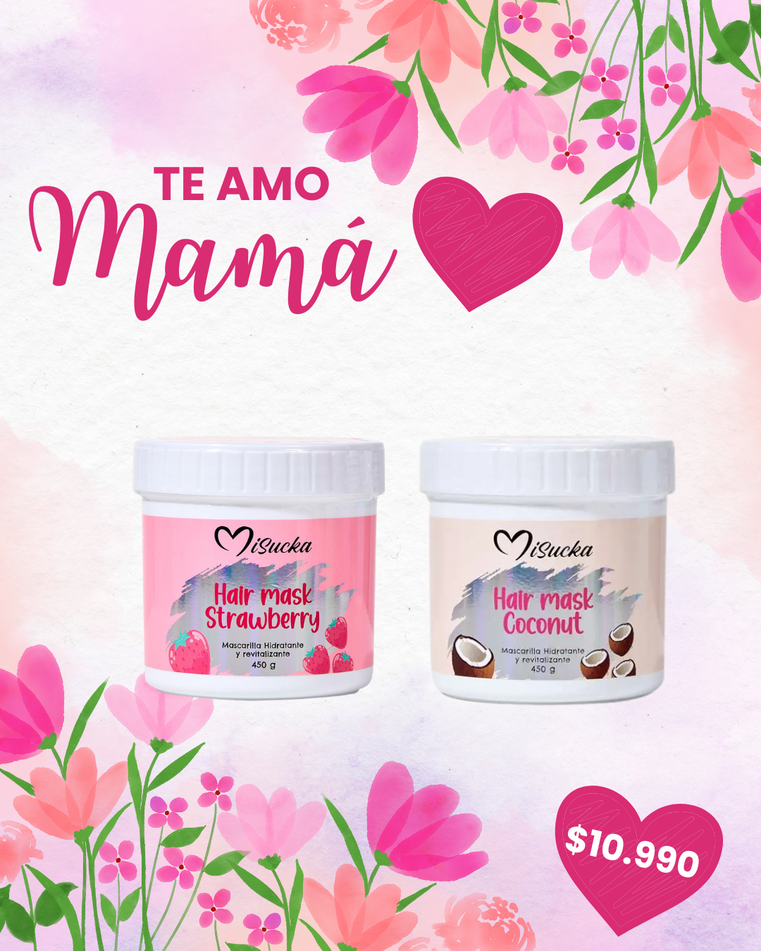 💖TE AMO MAMÁ💖 MASCARILLA CAPILAR HIDRATANTE MISUCKA – STRAWBERRY & COCONUT