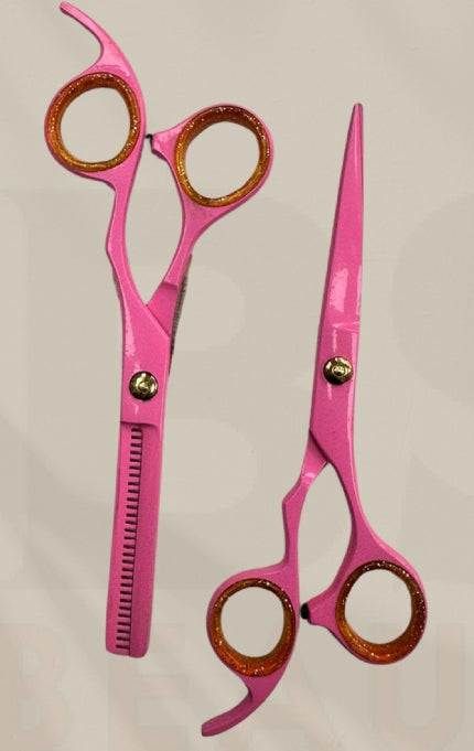 SET TIJERA FILO NAVAJA ROSADA 6”