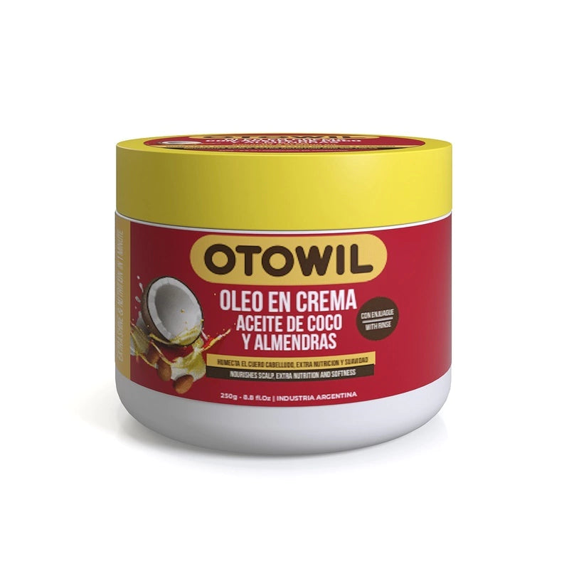 OTOWIL OLEO EN CREMA CAPILAR ACEITE DE COCO Y ALMENDRAS POTE 250GRS